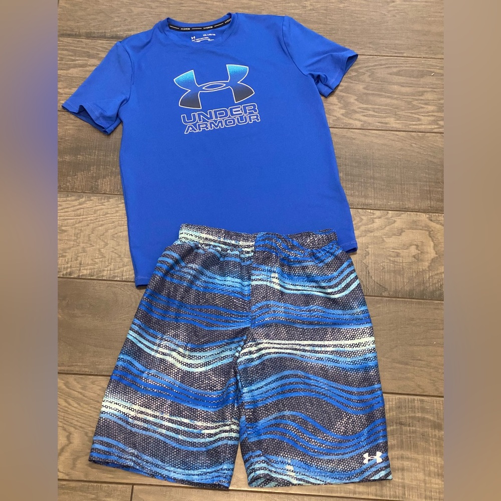Under Armor Swim. Trunks & Rash Guard Set